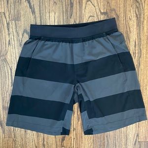 Lululemon Mens Gray/Black Striped Shorts